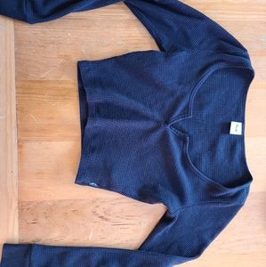 Aritzia TNA cropped waffle long sleeve